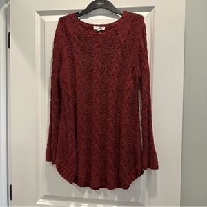 Miracle Burgundy Cable Knit Sweater